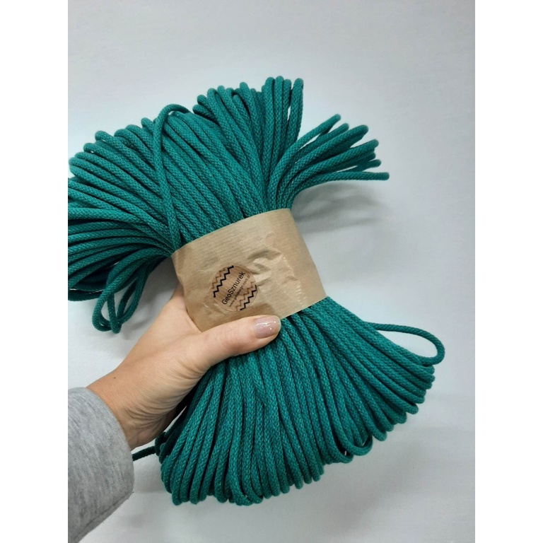 Sznurek bawełniany 5mm z rdzeniem HandMade SZMARAGDOWY (1)